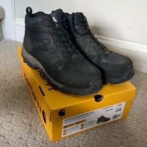 Mens Black Carhartt Steel Toe Boots Size 12W
